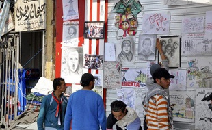Ces dessins représentent des cris de liberté pour les révoltés égyptiens de la place Tahrir, épicentre de la contestation au Caire.