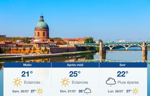Prévisions météo du vendredi 25 juillet 2025 à Toulouse
