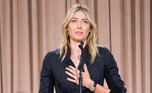 La joueuse du tennis Maria Sharapova lors d'une conférence de presse à Los Angeles, le 7 mars 2016