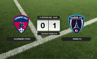 Ligue 2, 26ème journée: Le Paris FC vainqueur de Clermont Foot 1 à 0 au stade Gabriel-Montpied