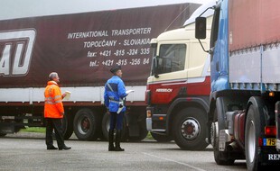 Lors d'un contrôle de chauffeurs poids-lourds. (archives)