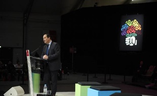 Jean-Christophe Cambadélis, premier secrétaire du Parti socialiste, à la clôture des "Etats généraux des socialistes", le 6 décembre 2014 à Paris