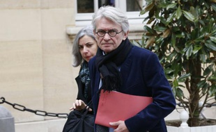 Le secrétaire général de Force ouvrière Jean-Claude Mailly à son arrivée à Matignon à Paris le 14 mars 2016