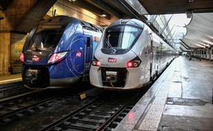 Un train gare Montparnasse le 2 janvier 2020. STEPHANE DE SAKUTIN / AFP