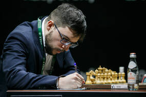 Maxime Vachier-Lagrave, lors d'un de ses matchs à Ekaterinbourg.
