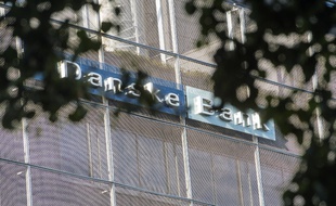 Le logo de la banque danoise Danske Bank au coeur d'une affaire de blanchiment entre 2007 et 2015 d'environ 200 milliards d'euros à travers sa filiale estonienne.