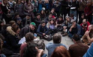 A Nuit Debout, place de la République, à Paris, le 12 avril 2016.