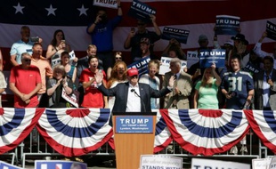 Donald Trump, candidat républicain à l'élection présidentielle américaine, lors d'un meeting de campagne à Lynden, dans l'Etat de Washington le 7 mai 2016