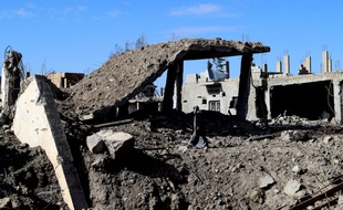 Les ruines d'un village syrien après le départ des combattants de Daesh.