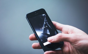 Application mobile Uber. Illustration.