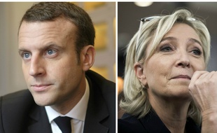 Collage 20 Minutes/Sipa des candidats Emmanuel Macron et Marine Le Pen.