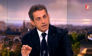 Nicolas Sarkozy sur le plateau du 20 heures de France 2.