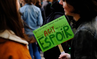 Lors d'une manifestation pour le climat à Paris, en 2019. Illustration