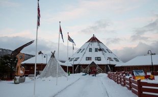 Le centre d'activités principal de la commune de Tysfjord en Laponie le 27 novembre 2017.
