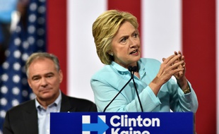Tim Kaine et Hillary Clinton le 23 juillet 2016 à Miami