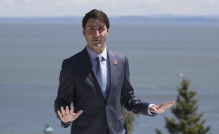 Justin Trudeau lors du sommet du G7 à Charlevoix (Québec), le 9 juin 2018.