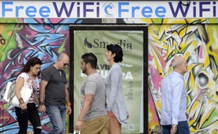 Une publicité pour le fournisseur d'accès wifi Gowex à Madrid, le 3 juillet 2014
