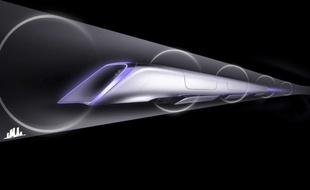 Un croquis d'Elon Musk pour le concept de train futuriste Hyperloop.