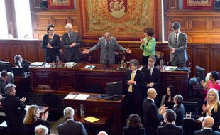 Bertrand Delanoë a été applaudi lors de son dernier Conseil de Paris le lundi 10 février 2014.