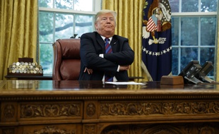 Donald Trump dans le Bureau ovale de la Maison Blanche, le 27 août 2018.