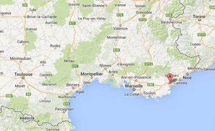 Capture d'écran d'une carte indiquant Roquebrune-sur-Argens (Var).