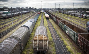 Le 9 octobre 2013, vue de la gare de triage de Drancy-Le Bourget en Seine-Saint-Denis.