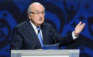 Joseph Blatter lors d'un discours le 25 juillet 2015 à Saint-Petersbourg