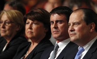 Manuel Valls et Martine Aubry en meeting à Lille pour les élections européennes.