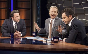 L'acteur Ben Affleck, l'animateur Bill Maher et l'essayiste Sam Harris, le 3 octobre à Los Angeles.