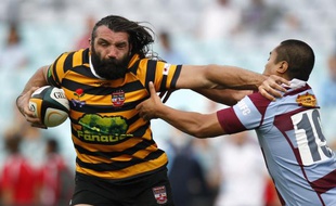 Le rugbyman français Sébastien Chabal, lors d'un match avec l'équipe autralienne de Balmain, le 25 février 2012 à Sydney.
