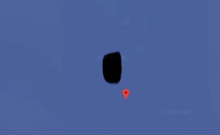 Données cartographiques de l'île de Jeannette en mer de Sibérie orientale, sur Google Maps. Capture d'écran.