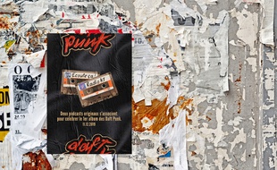 Illustration de l'annonce des épisodes des podcasts Radio K7 et Ecoute ça à propos de l'album "Homework" de Daft Punk