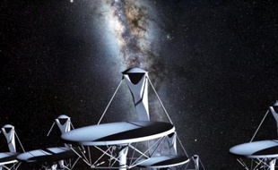 Vue d'artiste du futur radiotélescope Square Kilometer Array.