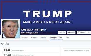 Le page Facebook de Donald Trump.