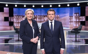 Marine Le Pen (FN) et Emmanuel Macron (En Marche!) lors du débat télévisé de mercredi 3 mai.