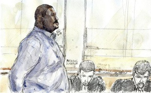 Illustration le 19 mai 2014 montrant Amaral Duclona pendant son procès à la cour d'assises de Paris