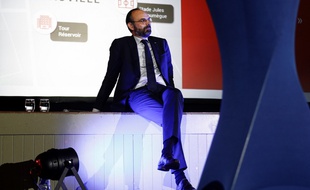 Edouard Philippe lors d'une réunion publique en vue des municipales au Havre.