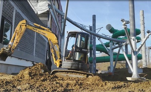Le futur Aquapark de bellewaerde, à Ypres, en Belgique, en plein chantier.
