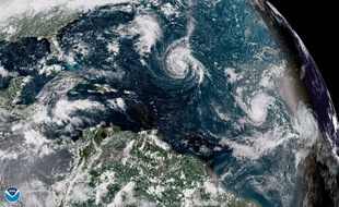 Une image satellite de l'ouragan Florence dans l'océan Atlantique, samedi 8 septembre 2018.