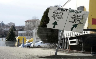 L'entrée du site Mory-Ducros à Saint-Etienne, le 29 janvier 2014