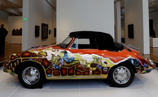 La Porsche de Janis Joplin lors d'une exposition en Caroline du Nord au Museum of Art à Raleigh en 2013