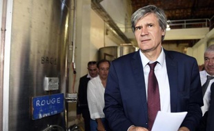 Le ministre de l'Agriculture Stéphane Le Foll à La Redorte le 17 juillet 2014
