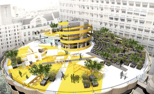 Le projet d'aménagement des toits du parking des Halles à Lyon