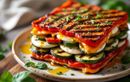 Rapide, maison et plein de couleurs : ce millefeuille de légumes grillés et mozza met tout le monde d’accord