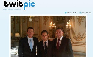 Lance Armstrong et Nicolas Sarkozy, lors d'un déjeuner à l'Elysée, le 14 octobre 2010