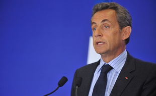 Nicolas Sarkozy au siège de l'UMP à Paris le 7 janvier 2015.