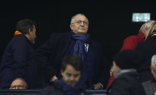 Jean-Michel Aulas en tribunes lors du match Lyon-Manchester City, le 27 novembre 2018.
