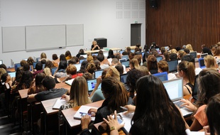 Un cour en amphi à l'université Paul Valery- Montpellier 3, en 2015.