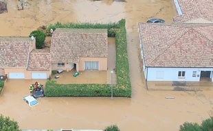 Un quartier inondé à Béziers, ce mercredi.