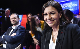 Anne Hidalgo et David Belliard lors du débat avant le premier tour